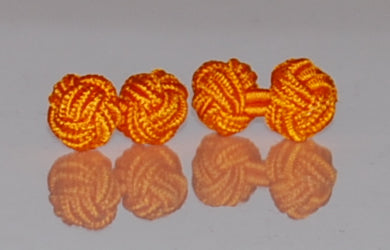 Bright Orange Silk Knot Cufflinks