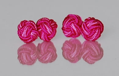 Hot Pink & Pink Silk Knot Cufflinks