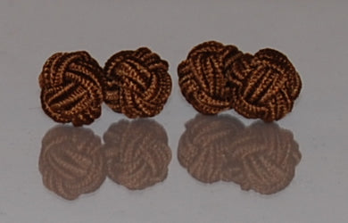 Brown Silk Knot Cufflinks