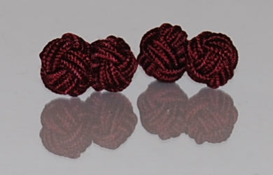 Burgundy Silk Knot Cufflinks