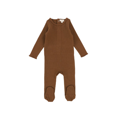 Lil Legs Classic Ribbed Footie - Caramel