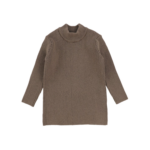 Lil Legs Knit Mock Neck Top - Cocoa
