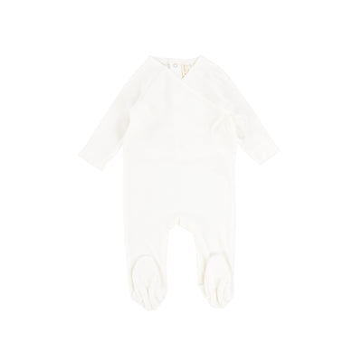 Lilette Velour Wrap Footie - Cream