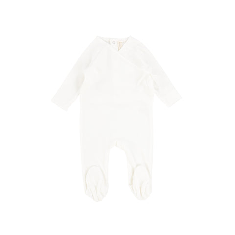 Lilette Velour Wrap Footie - Cream