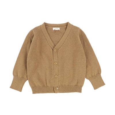 Lil Legs V-Neck Cardigan - Caramel