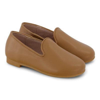 Zeebra Kids Hard Sole Classic Leather Loafers - Nutmeg Brown