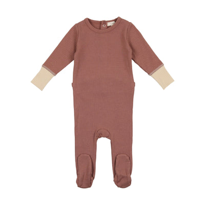 Lil Legs Classic Pajama Footie - Rosewood