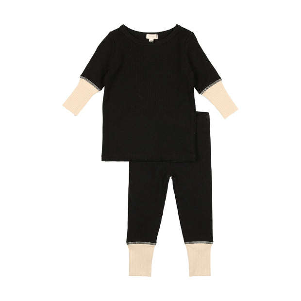 Lil Legs Classic Long Pajamas Set - Black
