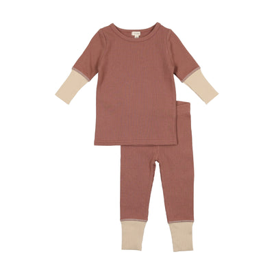 Lil Legs Classic Long Pajamas Set - Rosewood