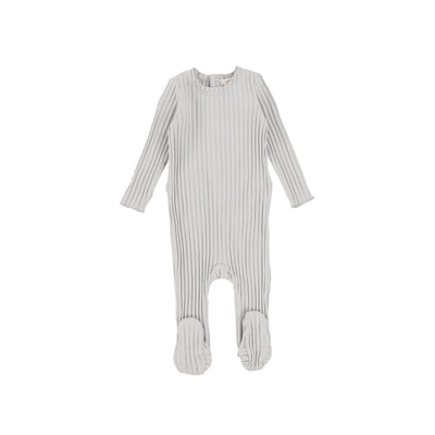 Lil Legs Wide Ribbed Footie - Cloud Grey