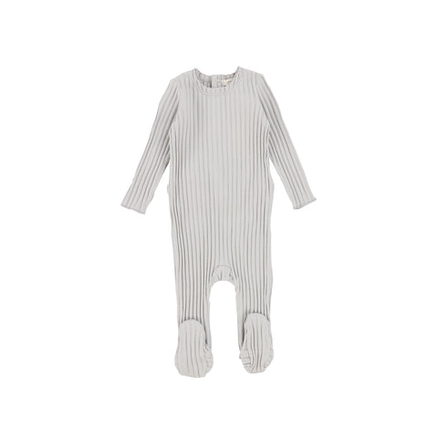 Lil Legs Wide Ribbed Footie - Cloud Grey