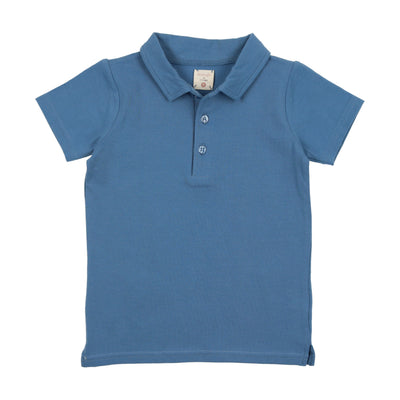 Analogie Cotton Polo Short Sleeve - Denim Blue