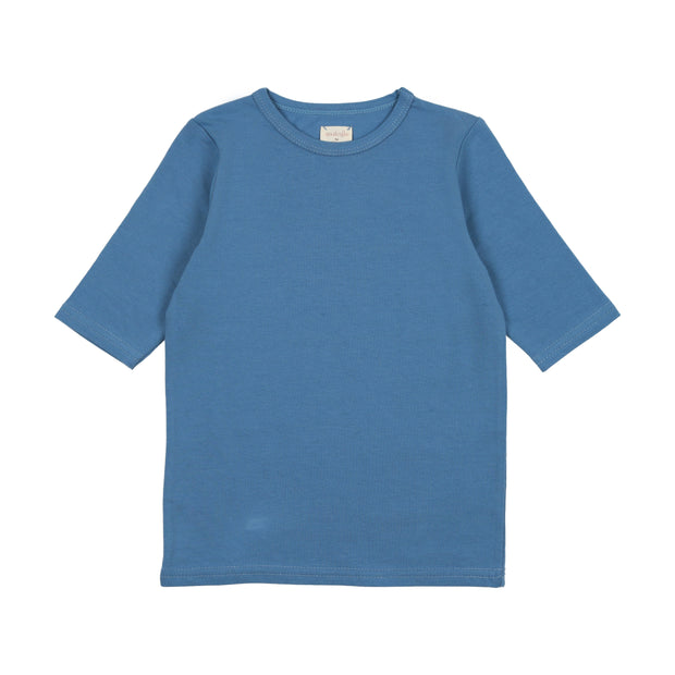 Analogie Cotton T-Shirt Three Quarter Sleeve - Denim Blue