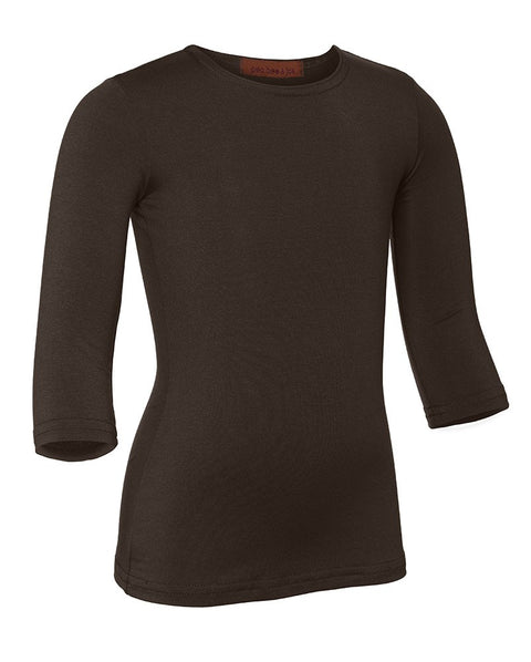 PB&J Girls Cotton 3/4 Sleeve Shell - Brown