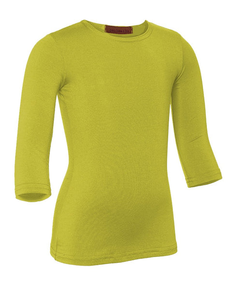 PB&J Girls Cotton 3/4 Sleeve Shell - Chartreuse