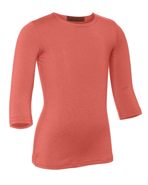 PB&J Girls Cotton 3/4 Sleeve Shell - Coral