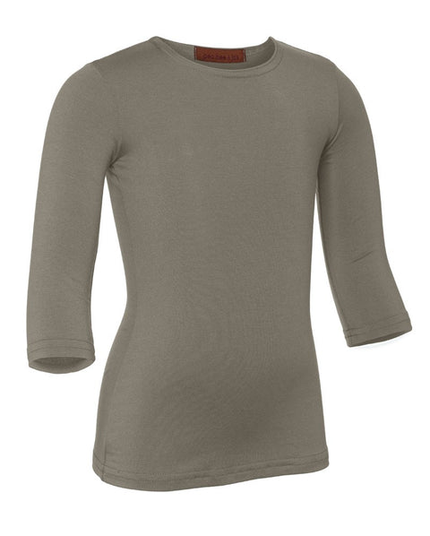 PB&J Girls Cotton 3/4 Sleeve Shell - Dark Gray