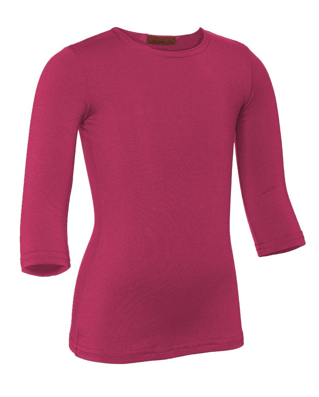 PB&J Girls Cotton 3/4 Sleeve Shell - Fuschia