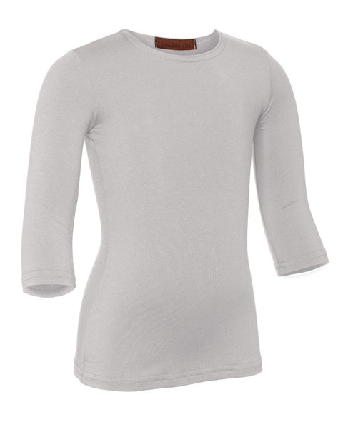 PB&J Girls Cotton 3/4 Sleeve Shell - Light Gray