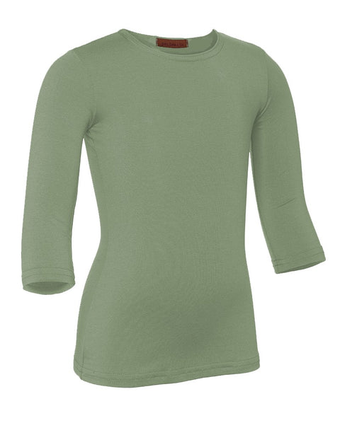 PB&J Girls Cotton 3/4 Sleeve Shell - Sage