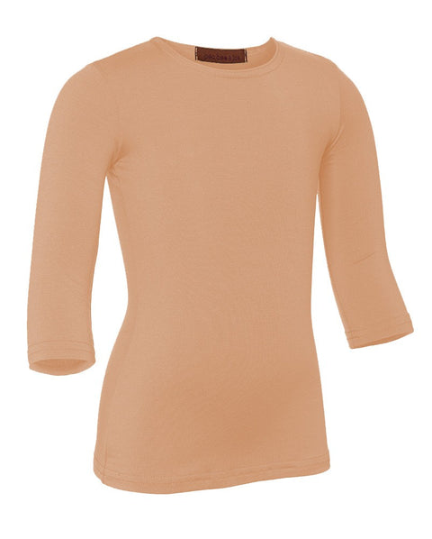 PB&J Girls Cotton 3/4 Sleeve Shell - Salmon