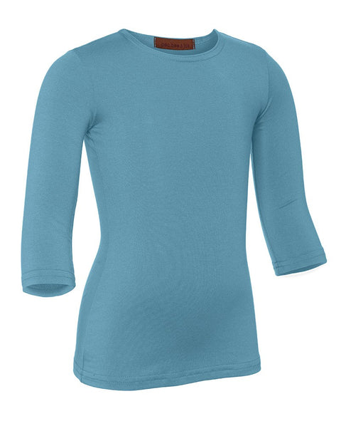 PB&J Girls Cotton 3/4 Sleeve Shell - Turquoise