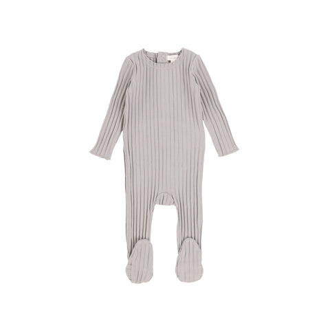 Lil Legs Wide Rib Footie - Dove Grey