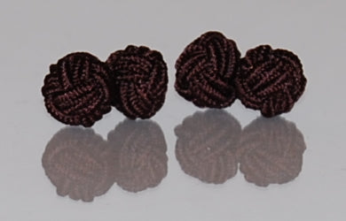 Dark Brown Silk Knot Cufflinks