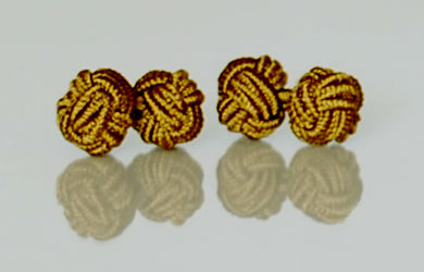 Dark Goldenrod Silk Knot Cufflinks