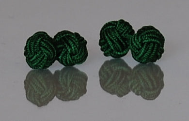 Green Silk Knot Cufflinks