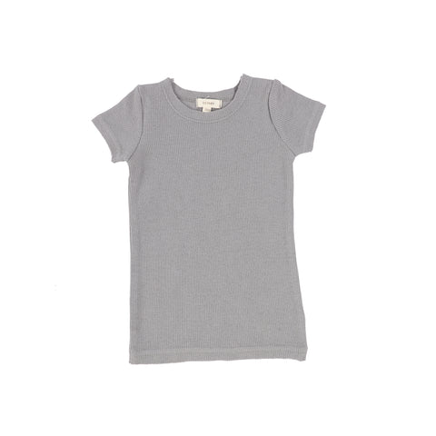 Lil Legs Ribbed Short Sleeve Tee - Dark Grey