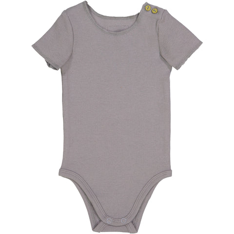 Lil Legs Short Sleeve Rib Onesie - Dark Grey