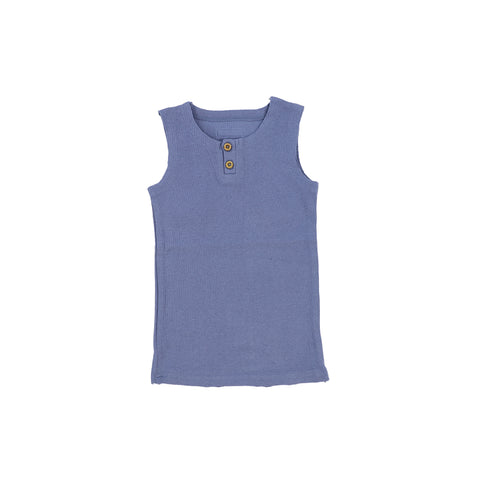 Lil Legs Ribbed Tank - Deep Blue