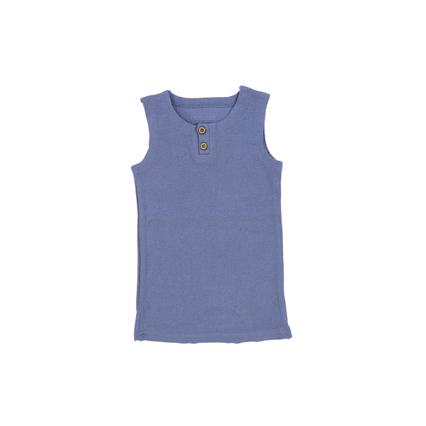 Lil Legs Ribbed Tank - Deep Blue