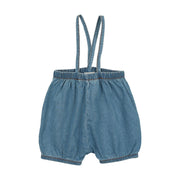 Lil Legs Bubble Suspender Shorts - Dark Denim