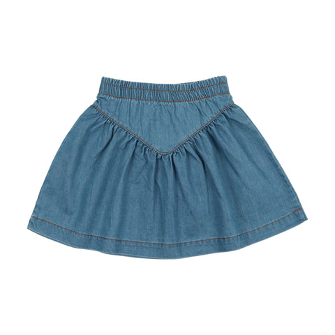 Lil Legs Denim Drop Waisted Skirt - Dark Denim