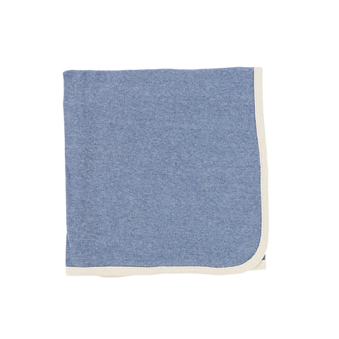 Lil Legs Ribbed Tab Blanket - Denim Heather