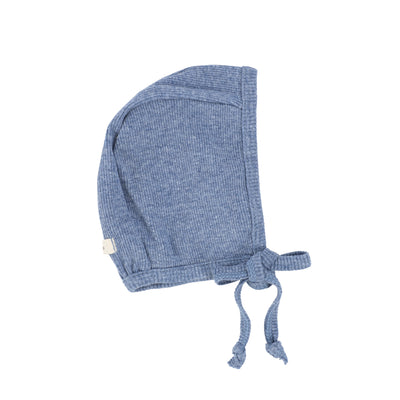 Lil Legs Ribbed Tab Bonnet - Denim Heather