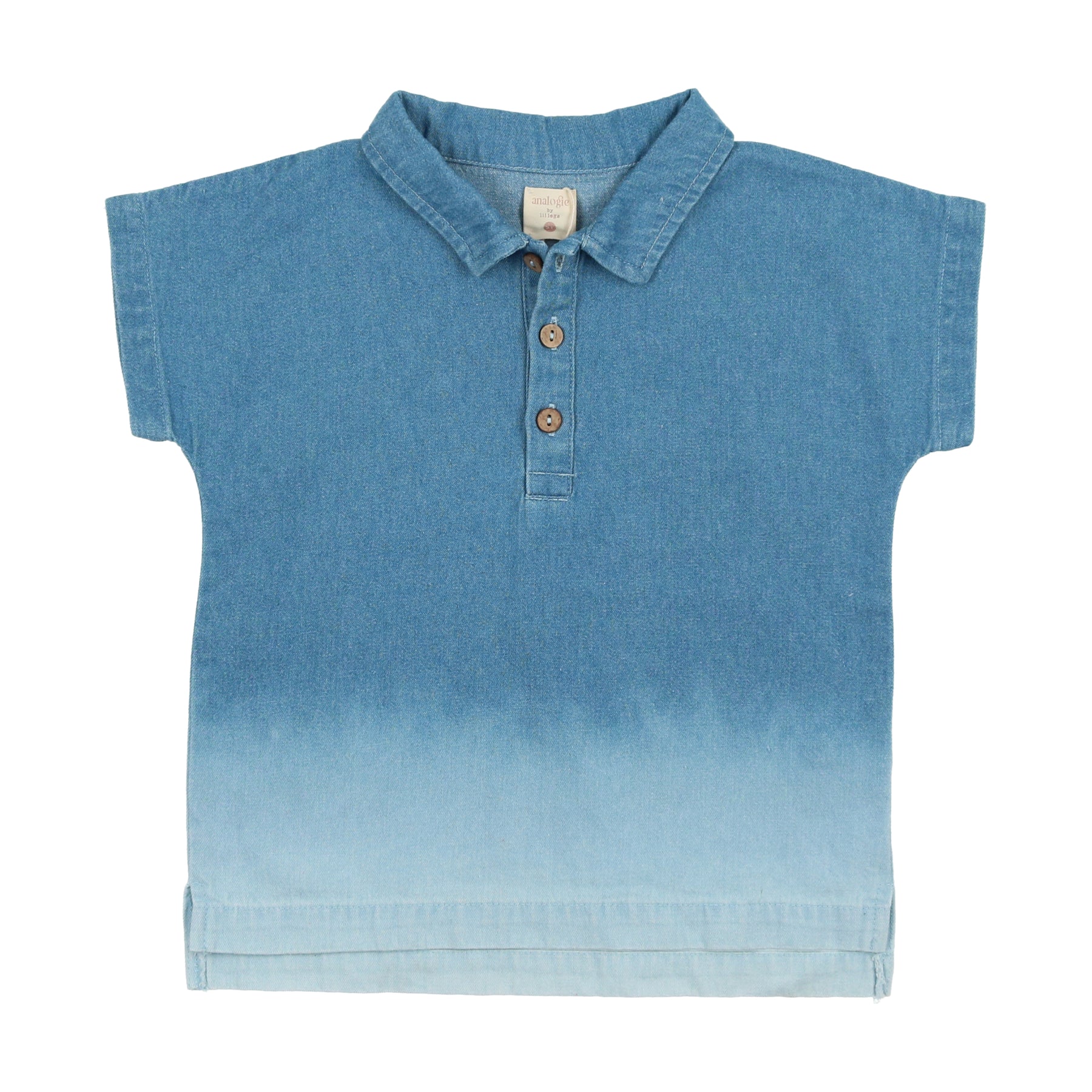 Analogie Dip Dye Boys Shirt Denim Head Shoulders Toes & Bows