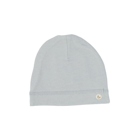 Lillette Brushed Cotton Wrapover Beanie - Dusty Blue