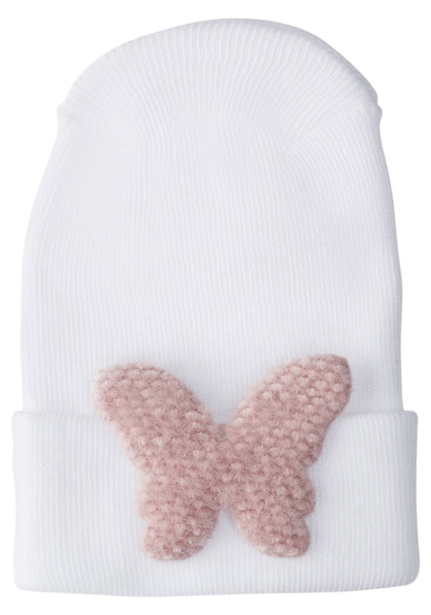 Adora Hospital Hat Baby Gift - Mauve Fuzzy Butterfly