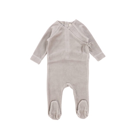 Lilette Velour Wrap Footie - Grey