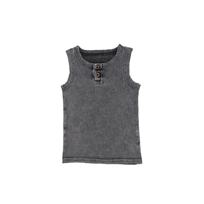 Lil Legs Ribbed Tank - Grey Wash