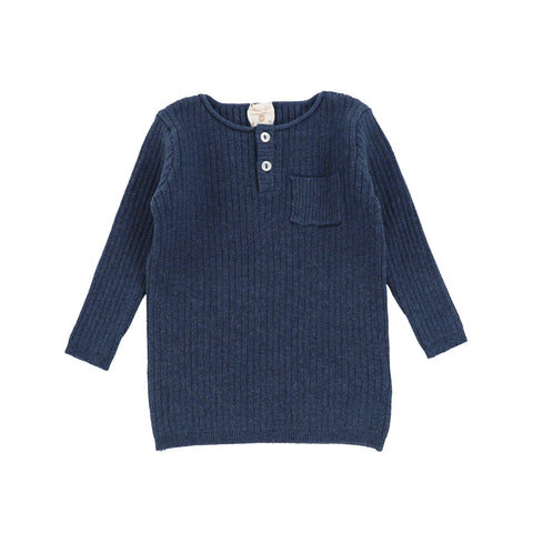 Analogie Pocket Sweater - Heather Blue