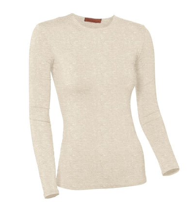 PB&J Ladies Heather Long Sleeve Shell - Oatmeal