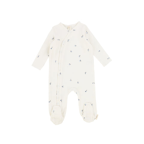 Lillette Poppy Footie - Ivory/Pewter