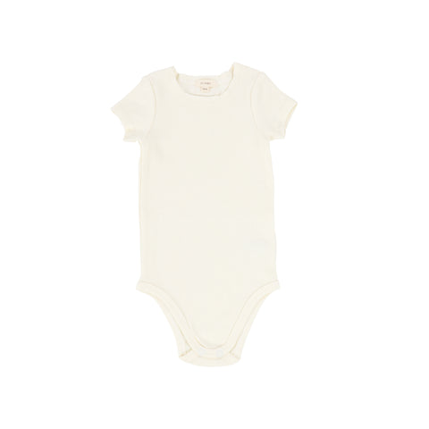 Lil Legs Ribbed Short Sleeve Onesie - Ivory