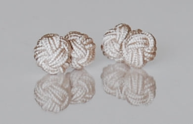 Ivory Silk Knot Cufflinks