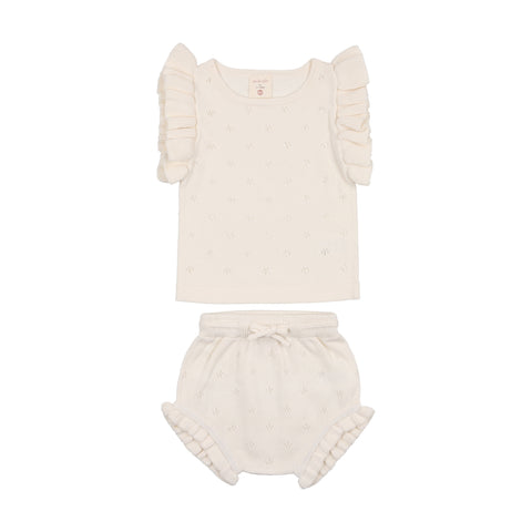 Analogie Knit Pointelle Set - Cream