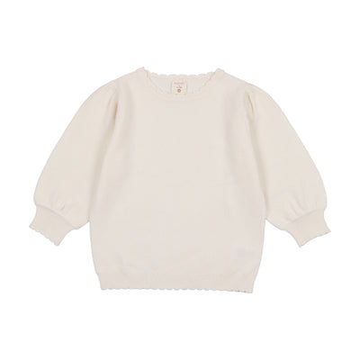Analogie Knit Puff Sleeve Sweater - Cream